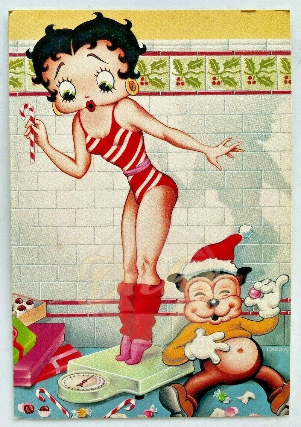 BETTY BOOP Candy Striper Workout Card Paper Moon Graphics 1985 Vintage SPK58