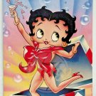 BETTY BOOP Christmas Bow Card Paper Moon 1980s Vintage SPK03