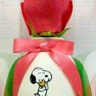 SNOOPY WOODSTOCK HUG From The Heart Pink Blooming Rose Vase Hallmark Expressions