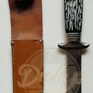 COLONIAL Straight Serrated Fixed Blade Leather Sheath Made USA Vintage
