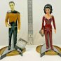 DATA DEANNA TROI (Signed) Star Trek TNG Rubber Figures Stands Vintage 1992