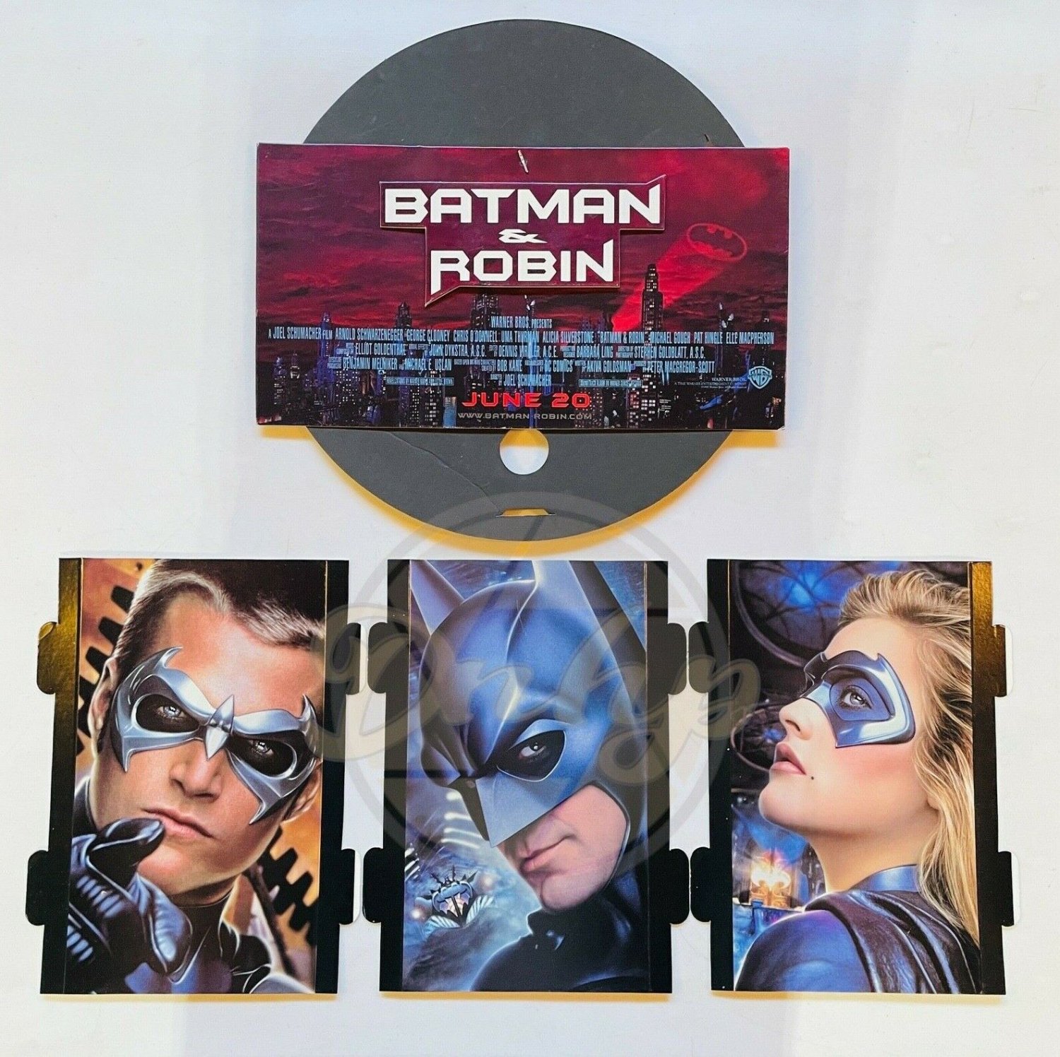 BATMAN ROBIN Clooney Schwarzenegger Theater Ad Hanger Movie Promo 1997 ...