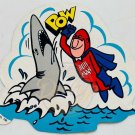 BUD MAN Shark Fight POW Budweiser Decal/Sticker USA Vintage