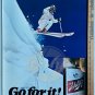 SCHLITZ Ski Jump Go For It 18x24 Poster 1970s Made USA Vintage