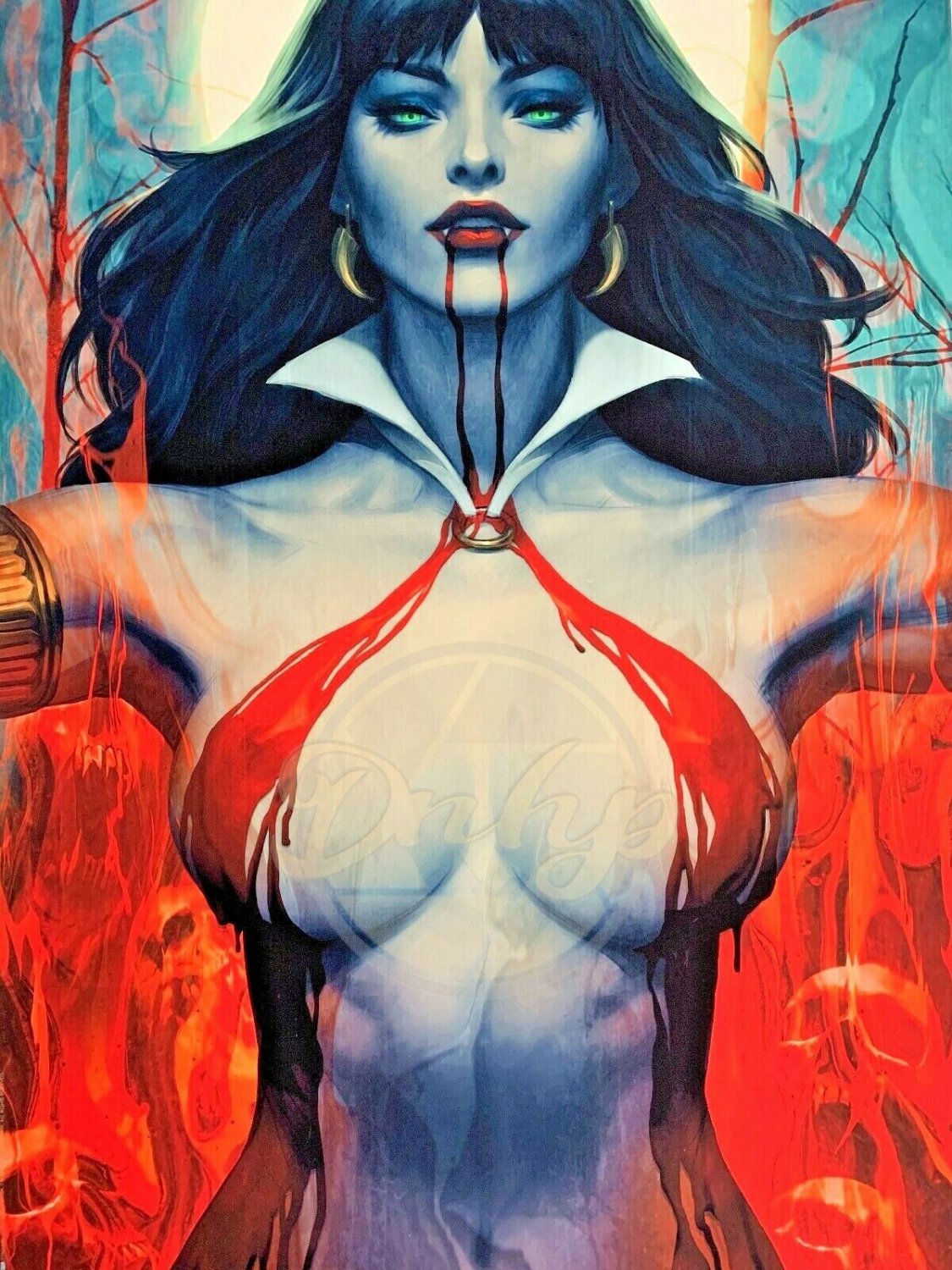 VAMPIRELLA Judge Evil Artgerm Stanley Lau 18x24 Giclee Print Hand Signed