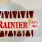 RAINIER BEER Golf Tees (12) Marker Foam Logo Display Holder USA Vintage