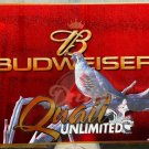 BUDWEISER QUAIL UNLIMITED Mirror Bar Sign Large 34x27 Limited Edition USA