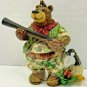 BEARS Anthropomorphic Fishing Hiking Hunting LOT (5) Wood Carved Ornaments