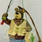 BEARS Anthropomorphic Fishing Hiking Hunting LOT (5) Wood Carved Ornaments