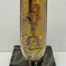 OLYMPIA BEER "OLY" Horseshoe Silver/Gold Tap Stone Gloss Black Stand Vintage