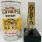 OLYMPIA BEER "OLY" Horseshoe Silver/Gold Tap Stone Gloss Black Stand Vintage
