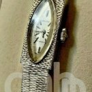 GRUEN 10K White Gold Plated Bezel Band Bracelet 11mm Vintage Manual Wind