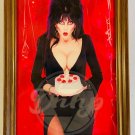 ELVIRA Blow The Candle Birthday Card Paper Moon Horror 1980s Vintage Canada 08