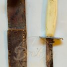 CAMCO Serrated Fixed Blade Can Cap Opener Hilt Leather Sheath USA Vintage