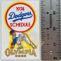 Olympia Beer LA DODGERS 1970s Trifold Schedule Vintage Made USA