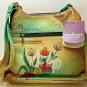 Anuschka Hand Painted Leather Purse & Card Wallet Designed with Flowers