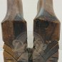 MONKS Religious Wooden Bookends (2) Hand Carved Painted Made Mexico