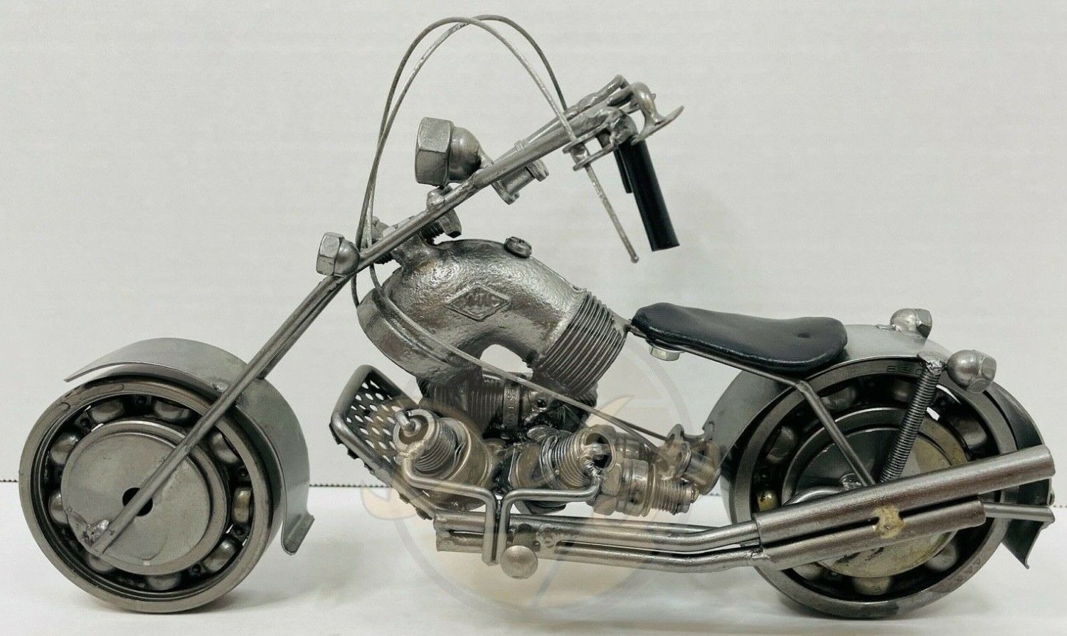 MOTORCYCLE Steampunk Art Nuts Bolts Screws Tubes All Metal Statue Handmade