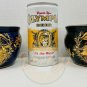 JAPANESE GOLD FOIL Imprint Vase Lot (2) Blue Black Small Limoges