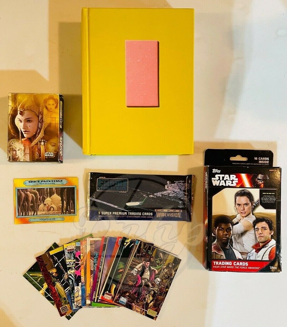 STAR WARS Trading Card Collection LOT Cards Puzzle Hardcover Book