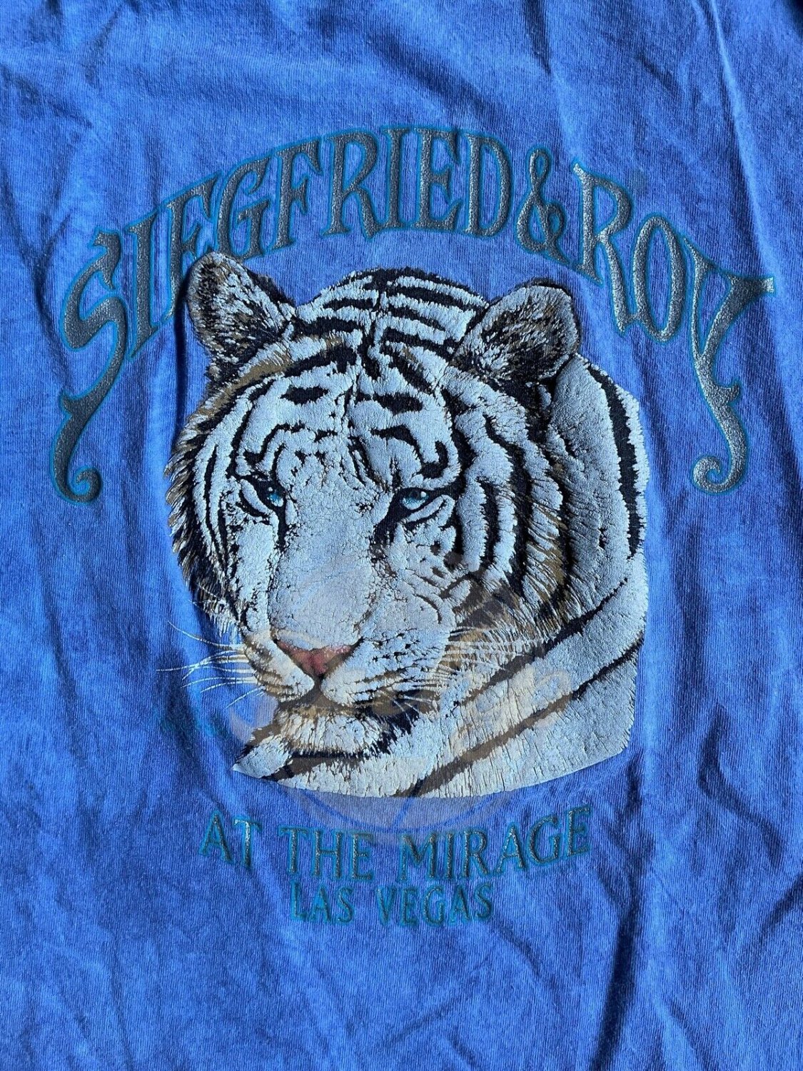 SIEGFRIED ROY WHITE TIGER Puff Graphic SS Factory Artwear Women's XL USA