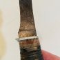 VALACUT Hunting Knife 1910s Fixed Blade Rolled Leather Handle Steel Pewter USA