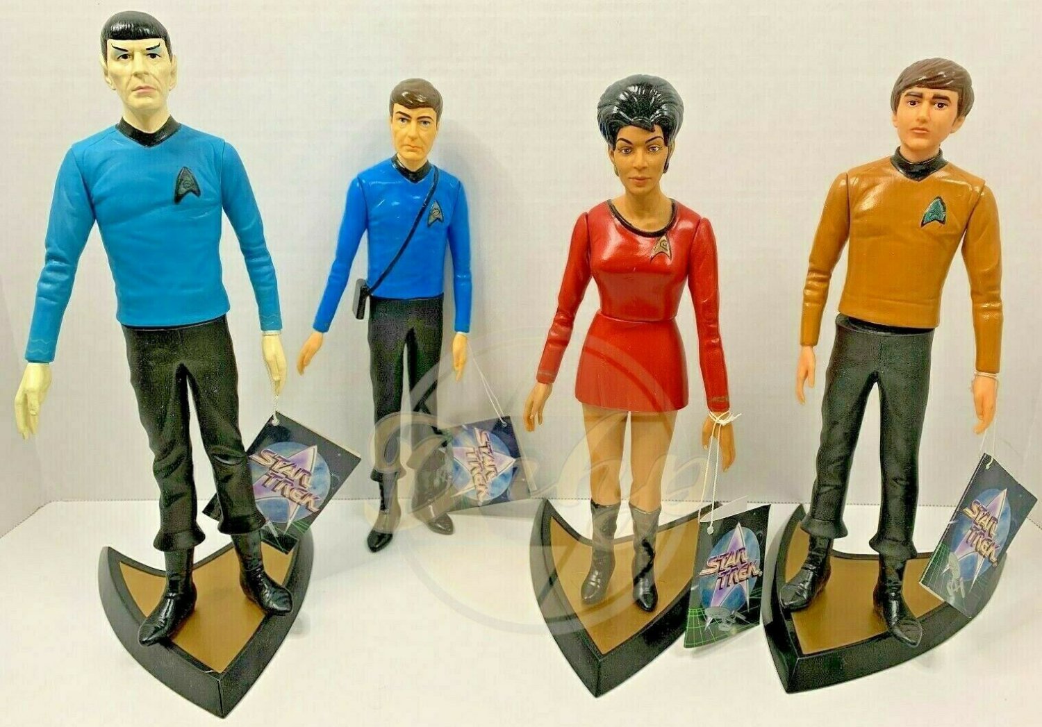 STAR TREK TOS Spock Bones Uhura Chekov Signed Tag Original Rubber Figs 1990s