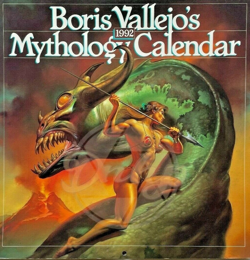 BORIS VALLEJO Fantasy Babes Monsters 1992 12x12 12 Month Calendar