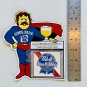 PABST Cool Blue Ribbon Man Decal/Sticker USA Vintage NOS With Wear 2