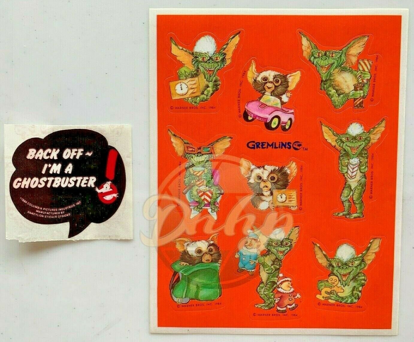 GREMLINS GHOSTBUSTERS Stickers Sandylion Warner Bros 1980s Vintage #1 Made USA