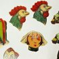 LADY JESTER CLOWN HORSE PELICAN ROOSTER Crafting Heads LOT (9) From Germany