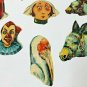 LADY JESTER CLOWN HORSE PELICAN ROOSTER Crafting Heads LOT (9) From Germany