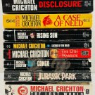 MICHAEL CRICHTON Paperback Book LOT (8) Jurassic Park Lost World 13th Warrior