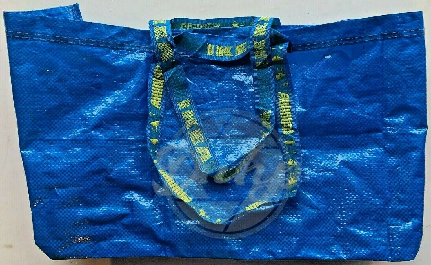 IKEA Large Carry Grocery 4 Handle Open Top Shopping Bag BLUE