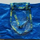 IKEA Large Carry Grocery 4 Handle Open Top Shopping Bag BLUE