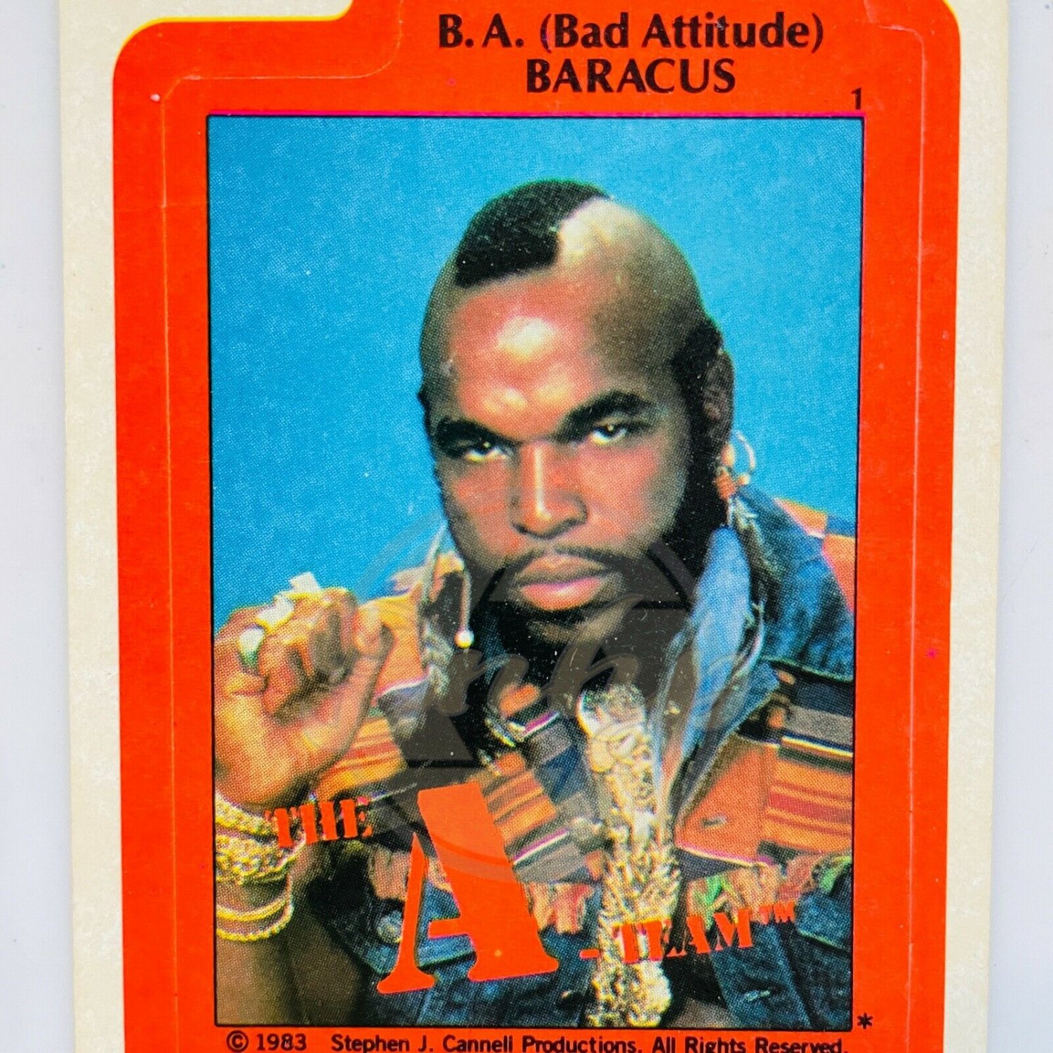 THE A TEAM MR T BA Baracus Bad Attitude 1 Topps Sticker Trading Card ...