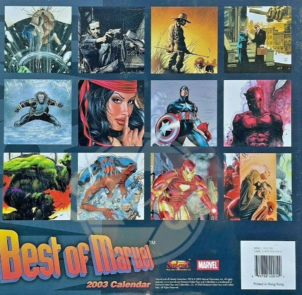 MARVEL COMICS Comic Art Best Of 12x12 12 Month Calendar 2003 Sealed OOP