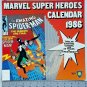 MARVEL 1986 12x12 12 Month Super Heroes Calendar With Centerfold Out Of Print