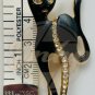 BLACK CAT Jeweled Eyes Leg Pin 1940s 1950s Vintage