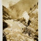 TRAIN Rocking Horse Canyon Railway Byron Harmon BW Photo Postcard Canada