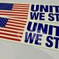 AMERICAN FLAG United We Stand Bumper Sticker LOT (2) Large Red White Blue