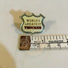 WORLDS GREATEST TRUCKER Route Highway Enamel Pin Swie Taiwan Vintage