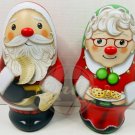 SANTA & MISSES CLAUS LOT (2) Red Nosed Christmas Candy Tin