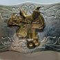 SADDLE Relief Belt Buckle Nickel Silver Chambers Handmade Made USA Vintage