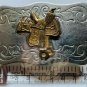 SADDLE Relief Belt Buckle Nickel Silver Chambers Handmade Made USA Vintage