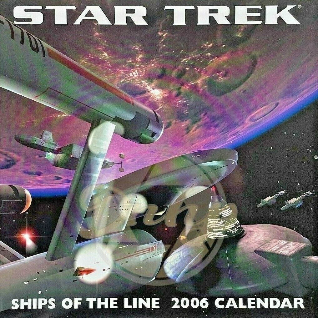 STAR TREK FLEET SHIPS X Month Calendar With Centerfold Image OOP