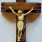 CHRIST On Wood Carved Cross Hidden Compartment Wall Hanger Vintage
