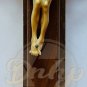 CHRIST On Wood Carved Cross Hidden Compartment Wall Hanger Vintage