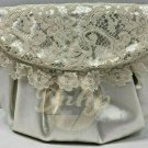 RICHMARK White Lace Silver Satin Handbag Strap Dress Formal Wedding USA