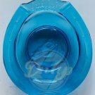 HORSE Horseshoe Good Luck Blue Glass Ashtray Made USA Vintage